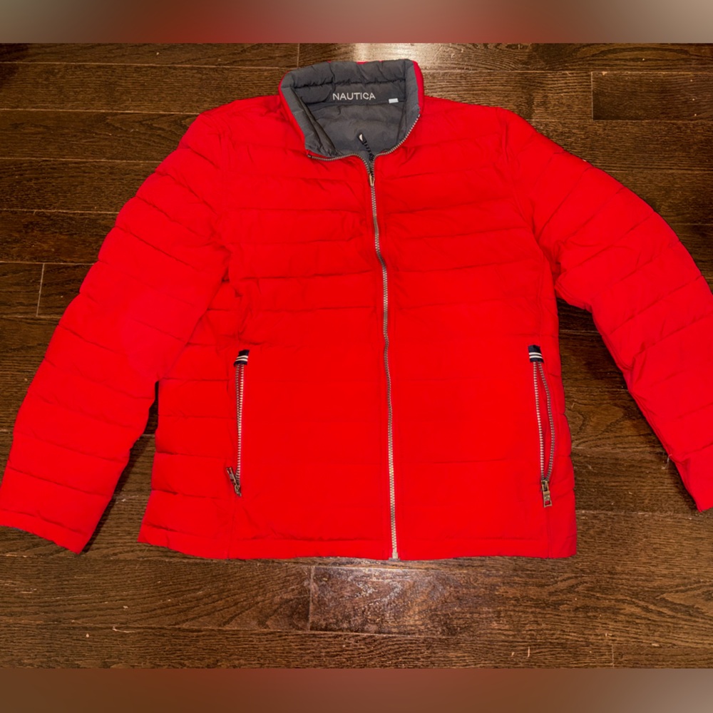 Nautica Men's Red Puffer Jacket